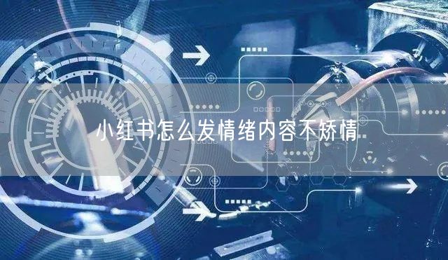 小红书怎么发情绪内容不矫情