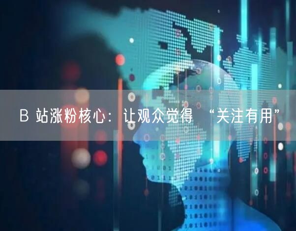 B 站涨粉核心：让观众觉得 “关注有用”
