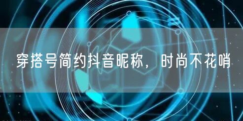 穿搭号简约抖音昵称，时尚不花哨