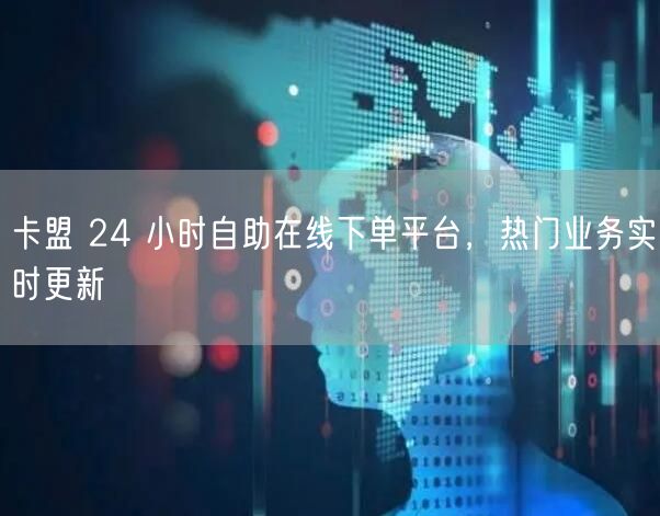 卡盟 24 小时自助在线下单平台，热门业务实时更新