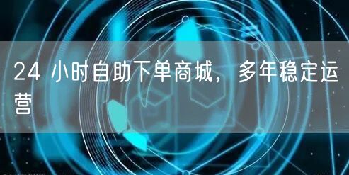 24 小时自助下单商城，多年稳定运营