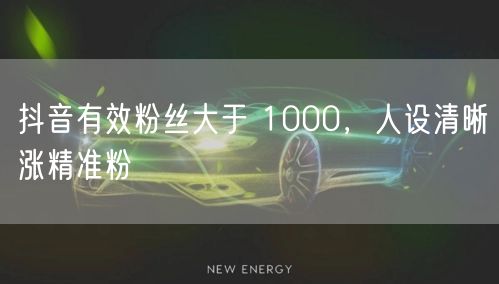 抖音有效粉丝大于 1000，人设清晰涨精准粉